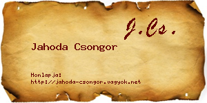 Jahoda Csongor névjegykártya
